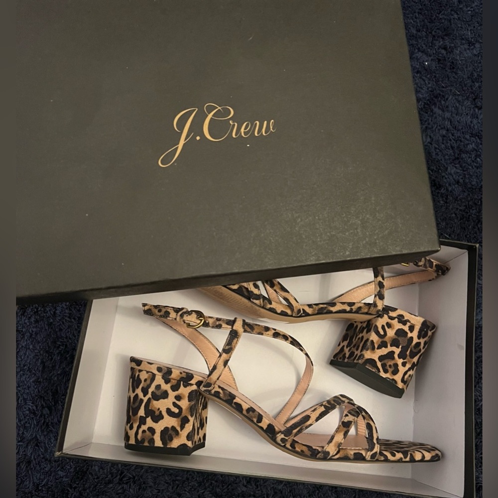 J crew leopard sandals